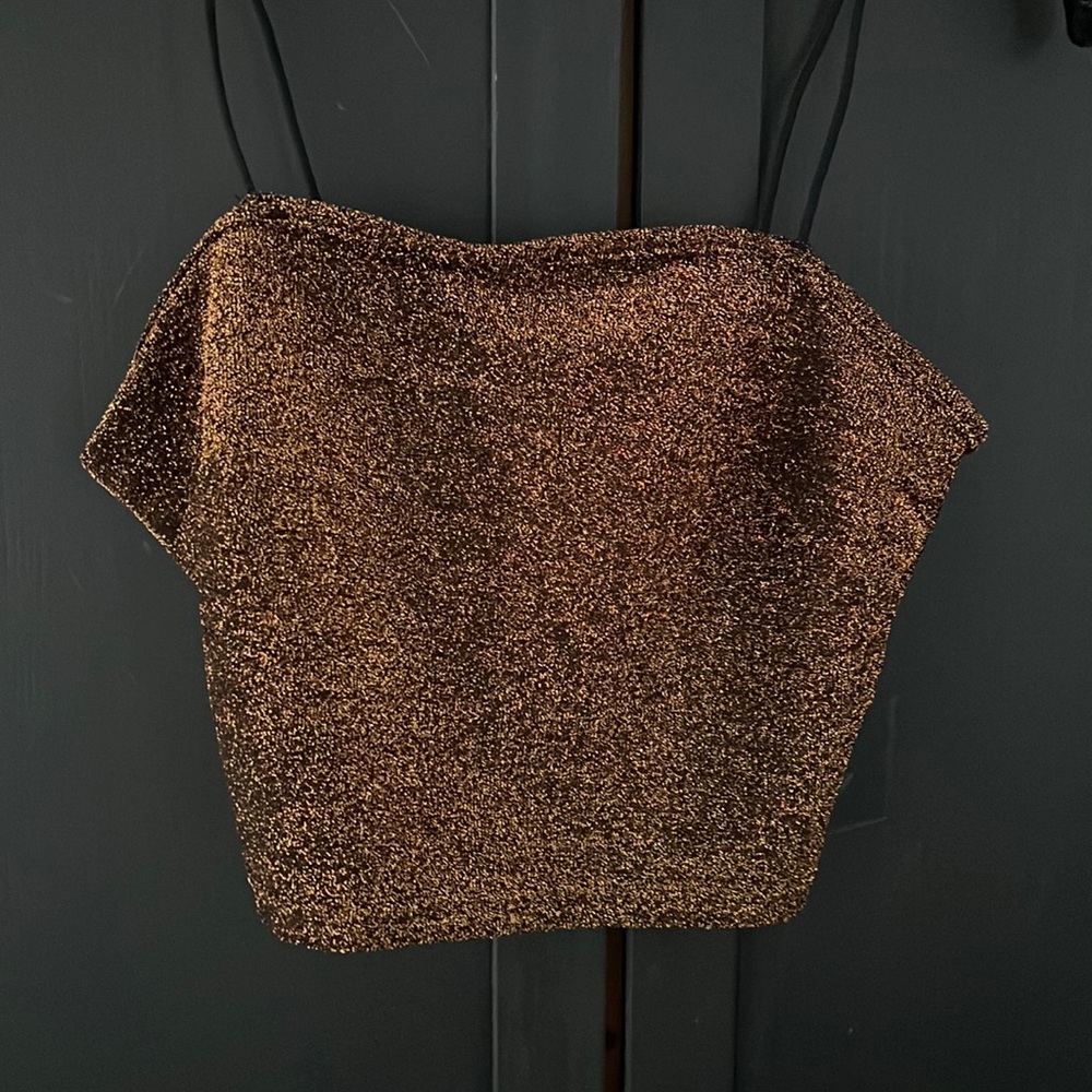 Bronze Metallic crop tank small